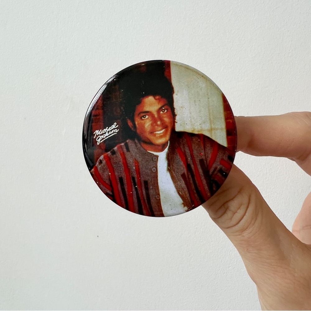 Michael Jackson vintage large metal button pin